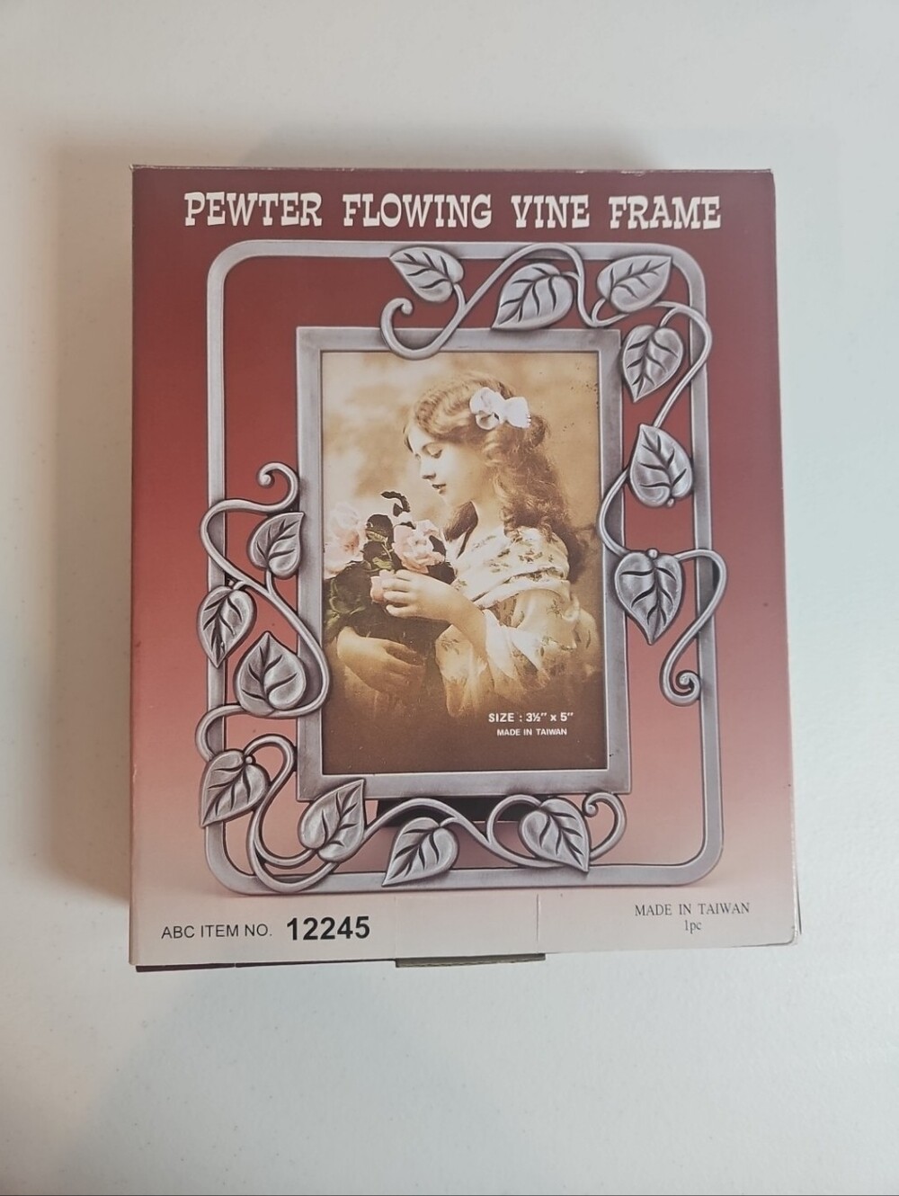 Pewter Flowing Vine Floral Vintage Photo Picture Frame 3.5x5 New